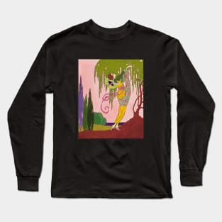 Art Nouveau Lady (on black) Long Sleeve T-Shirt